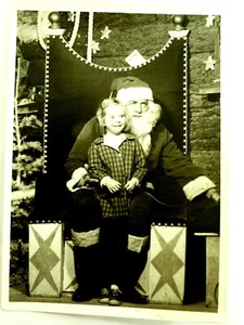 Mein Besuch beim Weihnachtsmann junges Mädchen mit karierter Jacke Erinnerungsfoto 1965,31226 - Bild 1 von 5