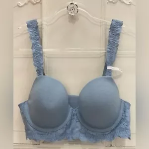 Aerie *Real Happy* Dusty Blue Floral Demi Bra• NWOT-•38B - Picture 1 of 12