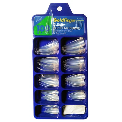 [DDP] 100pcs Sharp Ending French Acrylic Stiletto Nail Art Tips False Nail - Image 1 of 4