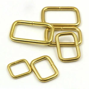 Solid Brass Rectangle Rings Loop Buckle for Webbing Belt/Bag 16 20 25 32 36 38mm - Picture 1 of 5