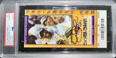 DEREK FISHER SIGNED 2010 NBA FINALS TICKET STUB "5X NBA CHAMPS" PSA 73335487 - Image 1 of 4