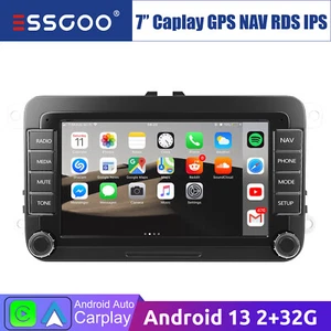 7" Autoradio Carplay Android 13 GPS RDS Per VW GOLF 5 6 Plus Polo PASSAT Skoda - Foto 1 di 15