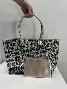 SEXY Victorias Secret LARGE MONOGRAM JELLY BAG TOTE W/ POUCH Purse Shopper NWOT - Picture 1 of 8