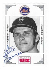 LUTE BARNES 1991 METS THE WIZ AUTOGRAPHED SIGNED # 24 NEW YORK METS