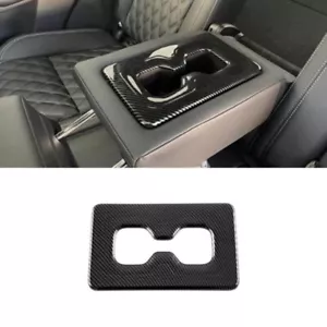 Carbon Fiber Rear Water Cup Holder Cover Trim for Mitsubishi Outlander 2022 2023 - Foto 1 di 8