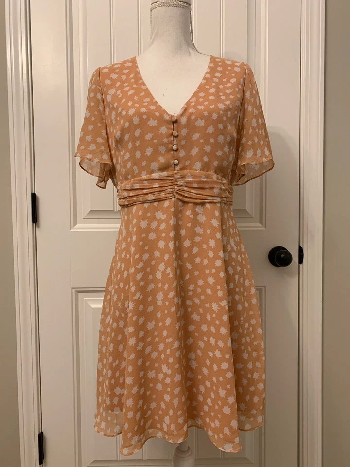 Madewell Ruched-Waist Mini Dress in Star Shower Sz 10 L3444
