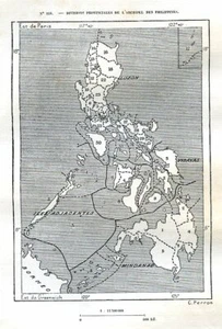Provincial Divisions of the Philippine archipelago....Antique  Map, Plan..1889 - Picture 1 of 2