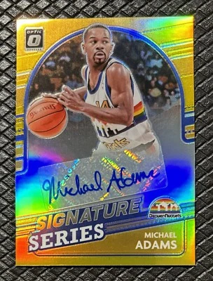 MICHAEL ADAMS 2021-22 Panini Optic Gold Prizm Auto 01/10 = 1/1 Pacers Nuggets - Image 1 of 2