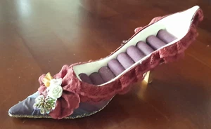 VINTAGE HIGH HEEL SATIN LACE SHOE RING HOLDER    #tt - Picture 1 of 8