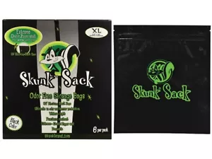 6pc - 8.5"x10" Skunk Sack Storage Bag X-Large BLACK Air/Water Tight - Picture 1 of 5