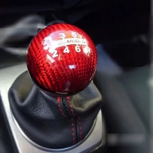 MUGEN RED CARBON 6SP shift gear knob HONDA CIVIC EP3 FN2 FK2 S2000 TYPE R DC5 CR - Picture 1 of 5