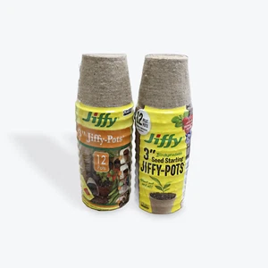 Jiffy Pots 3" Diameter Seed Starting Biodegradable Peat Pots, 12 Pack 4- pack - Picture 1 of 1