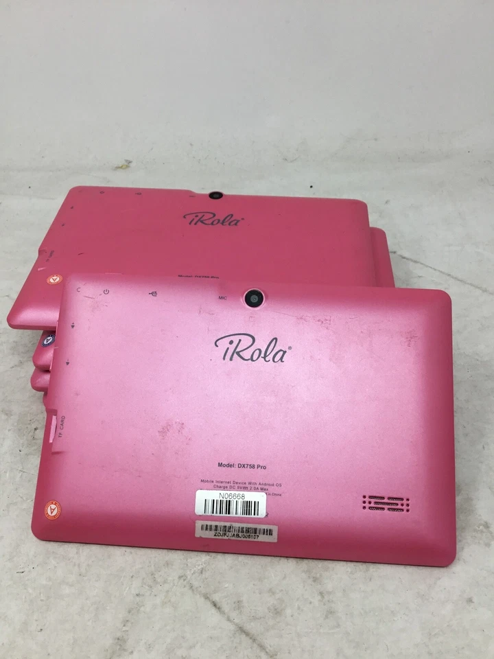iRola DX758 Pro PINK-LOT OF 6-FOR PARTS-READ DESCRIPTION -rz - Image 1 of 2