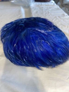 Vintage 50's -60's Lucila Mendez Feather Hat blue feathers Kentucky derby fun! - Picture 1 of 13