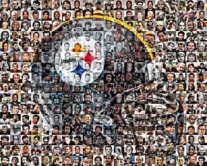 Pittsburgh Steelers NFL Stars Mosaic Collage Legendary Players Fan Wall Art - Picture 1 of 14