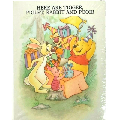 Winnie The Pooh Vtg Birthday 8 Invitations Hallmark Disney USA Tigger Piglet - Image 1 of 4