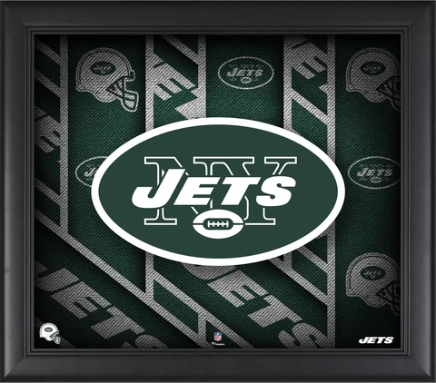 New York Jets Framed 15" x 17" Team Threads Collage Cover