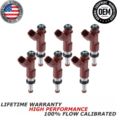 NEW x6 OEM DENSO Fuel Injectors For 2007-2011 Toyota Camry 3.5L V6 #23250-0P040 - Image 1 of 4