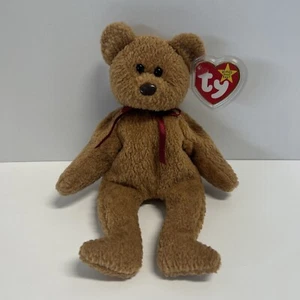 TY Beanie Baby Very Rare Curly the Bear with Tag Errors (1993/1996) & Brown Nose - Picture 1 of 12