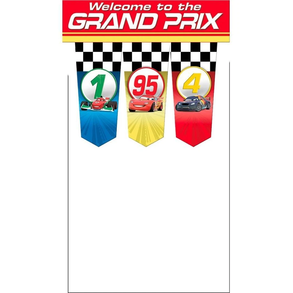 Cars Grand Prix Dream Party Disney Kids Birthday Party Decoration Door Banner - Image 1 of 1