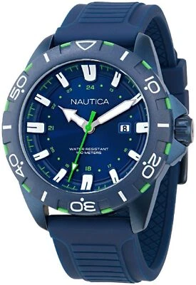 Reloj deportivo con correa de silicona azul 44 mm Nautica NAPNRF405 para hombre Foto 1 de 2