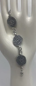 HTF-RARE~RETIRED ~ JAMES AVERY STERLING SILVER PIECES OF EIGHT BRACELET 25gr - Picture 1 of 10