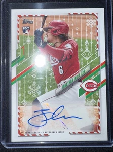 Topps Holiday Mega Jonathan India SP 2021 RC automático 18/200 Royals Reds WHA-JI - Imagen 1 de 3