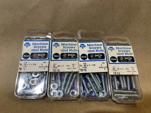 "Lote de 4 tornillos y tuercas de máquina Hillman de 8 piezas de acero 10-32x1-1/4"" 7815" - Imagen 1 de 3