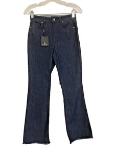 Pantalones de mezclilla de tiro alto Massimo Dutti dobladillos deshilachados nuevos con etiquetas 34 EE. UU. 2 pantalones - Imagen 1 de 8