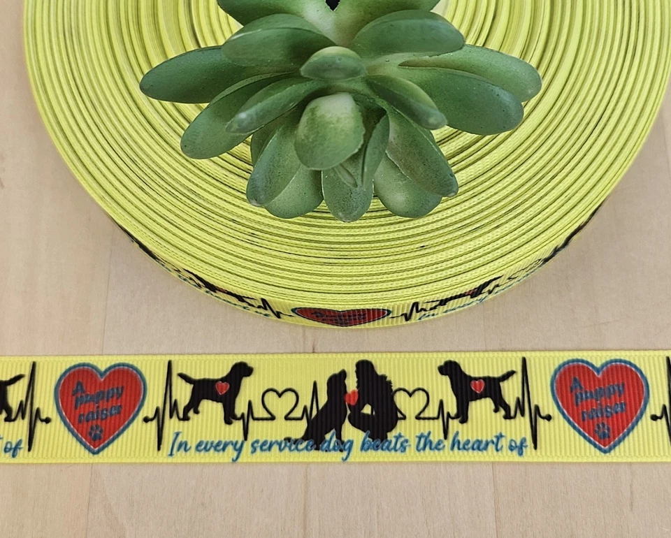 7/8"(1 YD) Service Dog Ribbon In Every Heart of a Service Dog Is a Puppy Trainer - Image 1 of 1