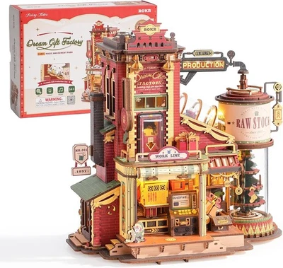 3D Wooden Puzzle Toy Factory Model with Lights & Moving Parts 449 pcs - Image 1 of 4