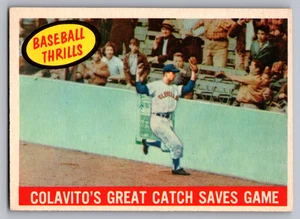 1959 TOPPS #462 ROCKY COLAVITO'S GREAT CATCH SAVES GAME - Picture 1 of 3