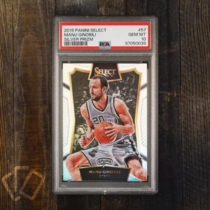 2015-16 Panini Select Concourse Silver Prizm #57 Manu Ginobili HOF PSA 10 Gem - Bild 1 von 3
