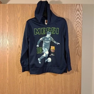 FCB Barcelona Lionel Messi #10 Hoodie Sweatshirt Youth Medium EUC - Imagen 1 de 3