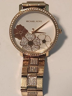 MICHAEL KORS MK3684 JARYN Gold-Tone Stainless Steel Watch Crystal Floral - Image 1 of 3