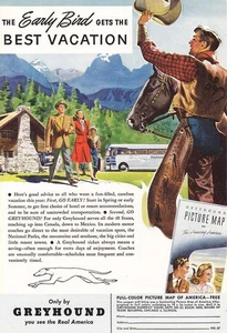 1947 Greyhound: Early Bird, Ranch Vintage Print Ad - Picture 1 of 1