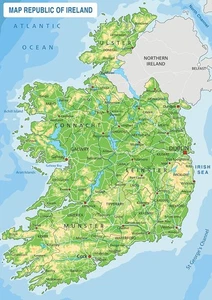 POSTER PRINT Geography School Adults Kids Children Map Republic of Ireland ROI - Picture 1 of 1