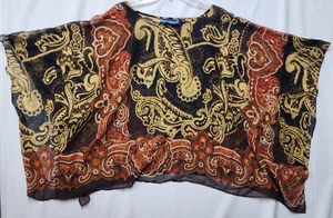 Susan Graver Sheer Pull-Over Cape Top Paisley Size 3X EUC!! - Picture 1 of 3