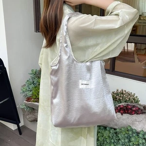 Luxury Satin Silk Tote Bag Large Capacity Underarm Shopping Bag Casual - Picture 1 of 21