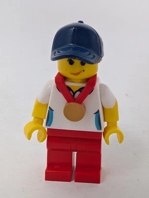 LEGO Tennis Player with Medal & Hat Minifigure - RED - Image 1 of 4