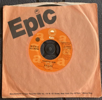 SAILOR/Traffic Jam (Epic Records Demonstration Copy; 1974) NM - Image 1 of 2