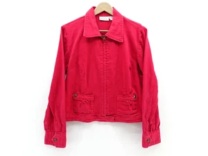 Jeanology Women's Denim Jacket Cropped Zip Up Pockets Red Size S - Picture 1 of 18