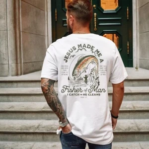 Christian Shirts for Men Christian T Shirts, Fisher of Men Christian T Shirt - Picture 1 of 5