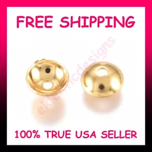 4mm 20pcs Gold 304 Stainless Steel Apetalous Dome Cone Bead Caps FREE SHIP - Picture 1 of 5