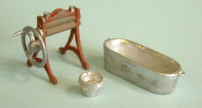 Mangle tin bath bucket F96p PAINTED OO Scale Model 1/76 Scenery Metal - Image 1 of 3