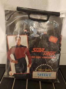 Star Trek The Next Generation Adult Uniform Costume Shirt Medium Burgundy 1995 - Picture 1 of 5