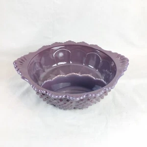 Mosser Glass Eggplant Purple Hobnail Chip & Dip Bowl Gigi Fenton mould - Picture 1 of 7