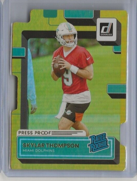 2022 Panini Donruss Skylar Thompson Rc Press Proof Gold Die Cut 9/25 #375