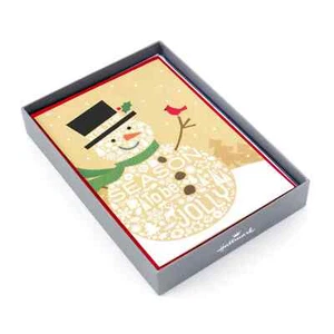 16 Pack Hallmark Christmas Cards Glitter Jolly Snowman w/ Envelopes (1XPX1855) - Picture 1 of 6