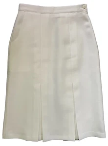 Emsmorn Ladies Pleated White Bowls Skirt Size 12 - Picture 1 of 12